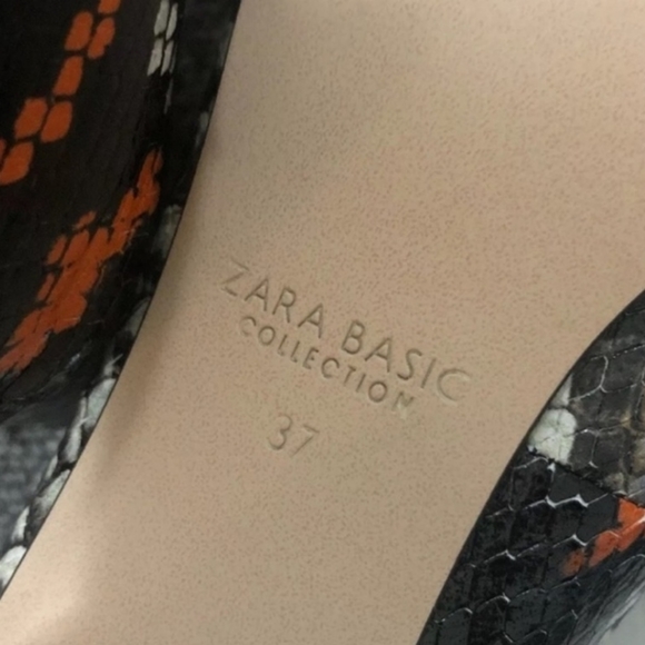 ‼️New Listing ‼️Zara Ballerina Leather Snakeskin Heels - Picture 3 of 9